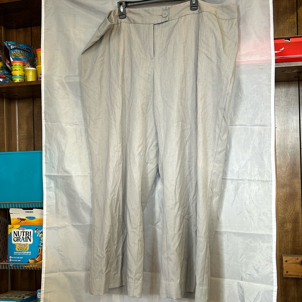 Gray wideleg slacks
